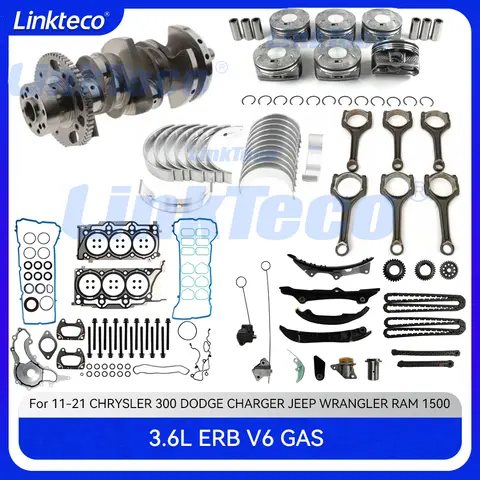 크랭크 샤프트 피스톤 풀 개스킷 세트 베어링 타이밍 체인 키트, 커넥팅 로드, 11-20 3.6 L T ERB, 3.6 L 지프 크라이슬러 닷지 램