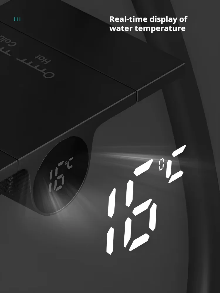 Luxury LED Piano Key Shower Set Thermostatic Rainfall Bathroom Shower System Ceramic Brass Bath Shower Faucets Digital Display