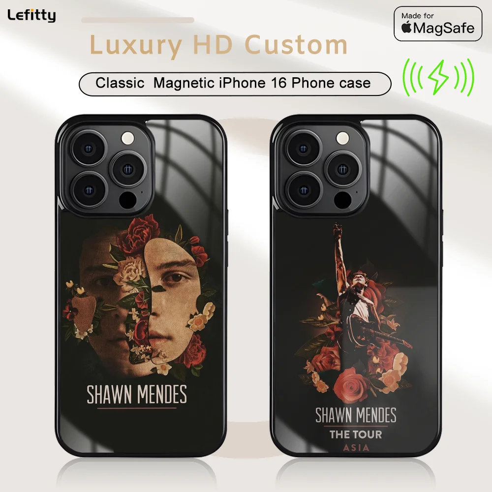 

Music S-Shawn Mendes Phone Case For iPhone 16 15 14 13 12 11 Pro Max Plus Mini Magnetic Magsafe Wireless Charging Cover
