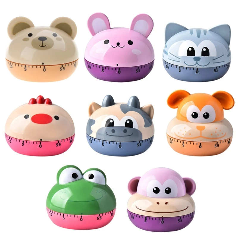 Fashion Design Daily Timer Alarm Clock Cartoon Animal Timer Cooking Timer Animal Counters for Kitchen Timing Tool