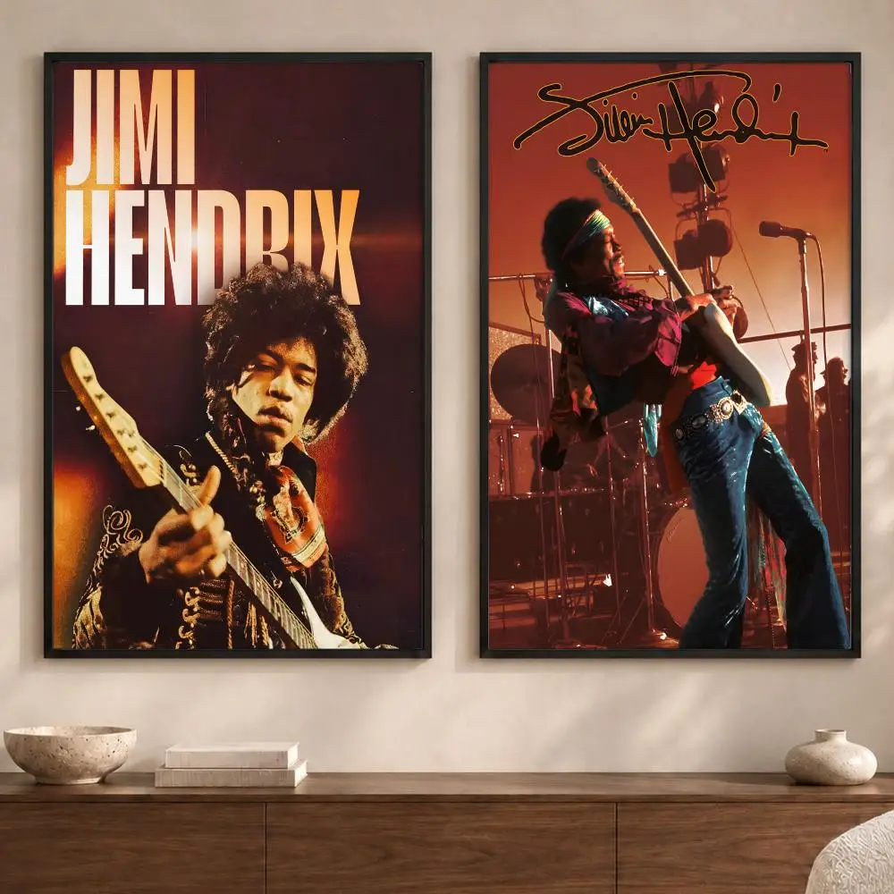 Singer J-Jimi HendrixS Poster Art  Self-Adhesive No Glue Residue Wall Sticker for Home Office Nursery