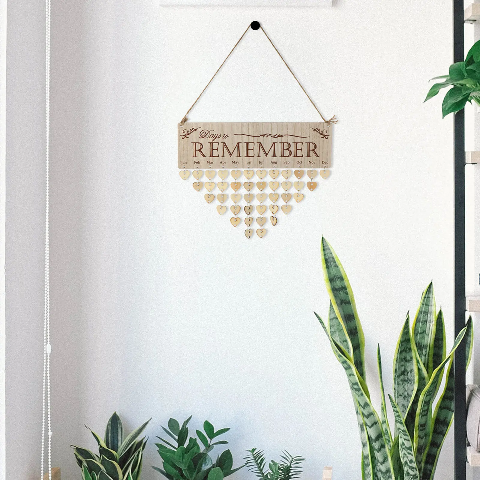 

1Set Wooden Calendar DIY Family Birthday Reminder Hanging Board Untreated Discs for Home Wall Decor Christmas Mother's Father's