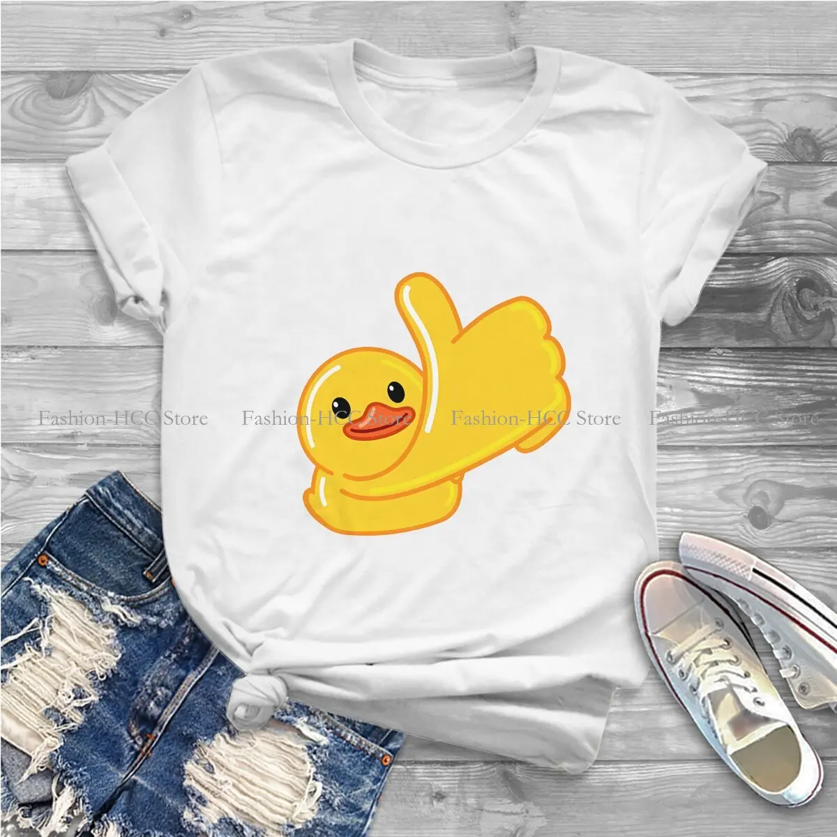 Great O Neck TShirt Duck Emotion Classic Polyester T Shirt Woman's Clothes Fashion