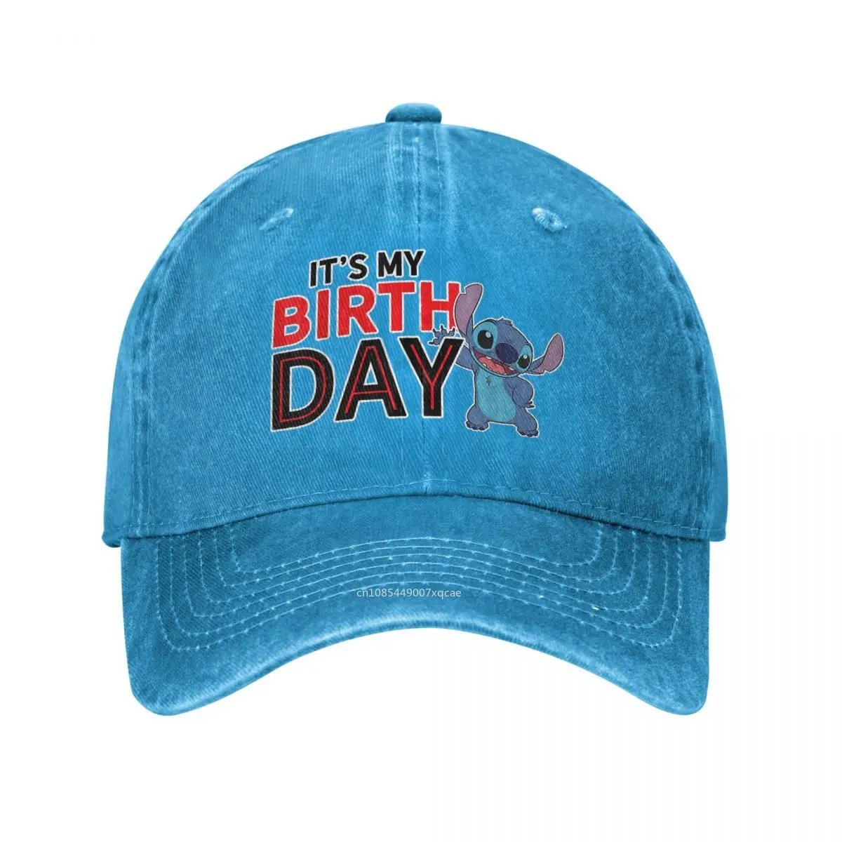 Lilo And Stitch Happy Birthday Men Women Baseball Caps Cartoon Cute Distressed Denim Washed Caps Hat Outdoor Workouts Headwear