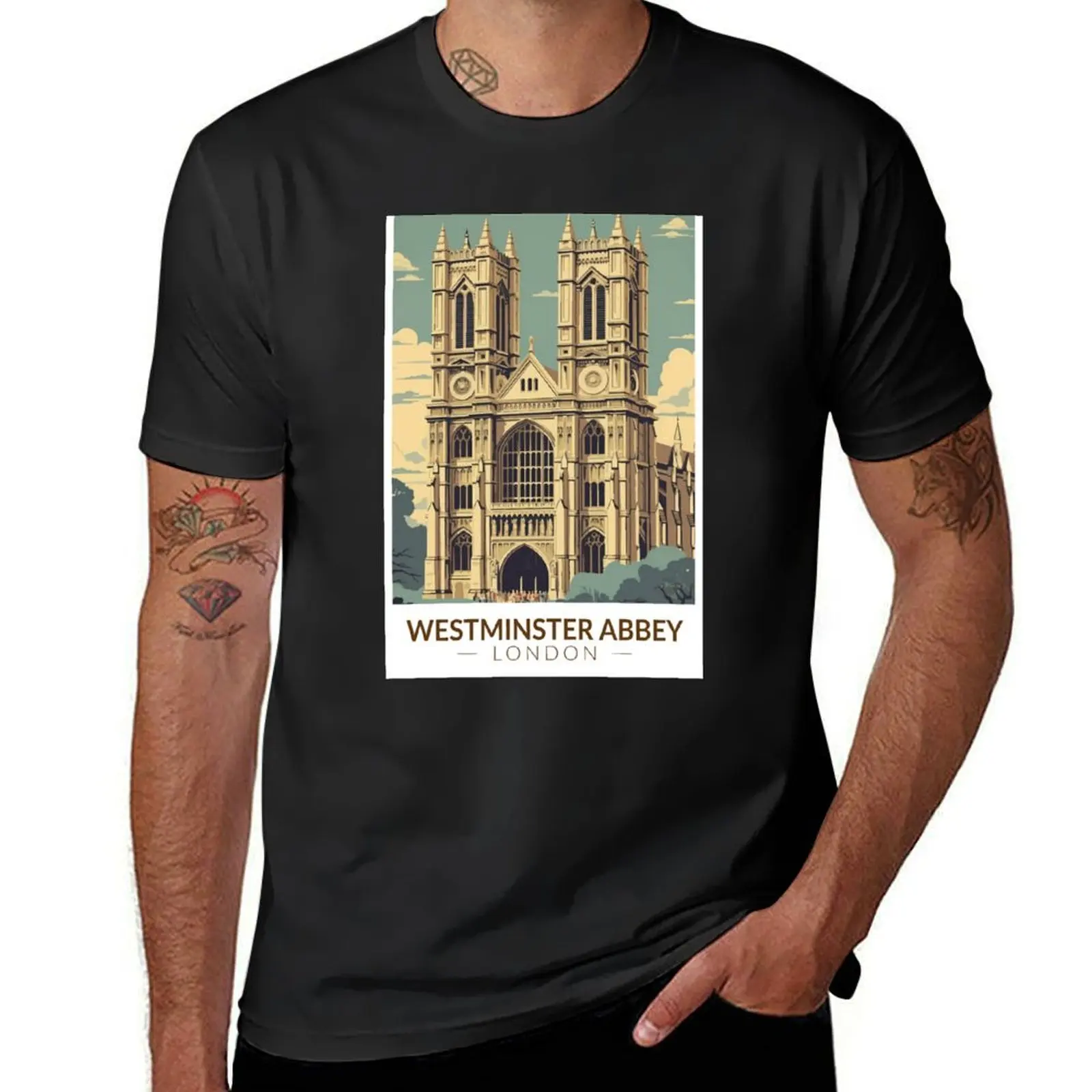 

Westminster Abbey England Travel Art Vintage T-Shirt shirts graphic tees Blouse anime clothes slim fit t shirts for men