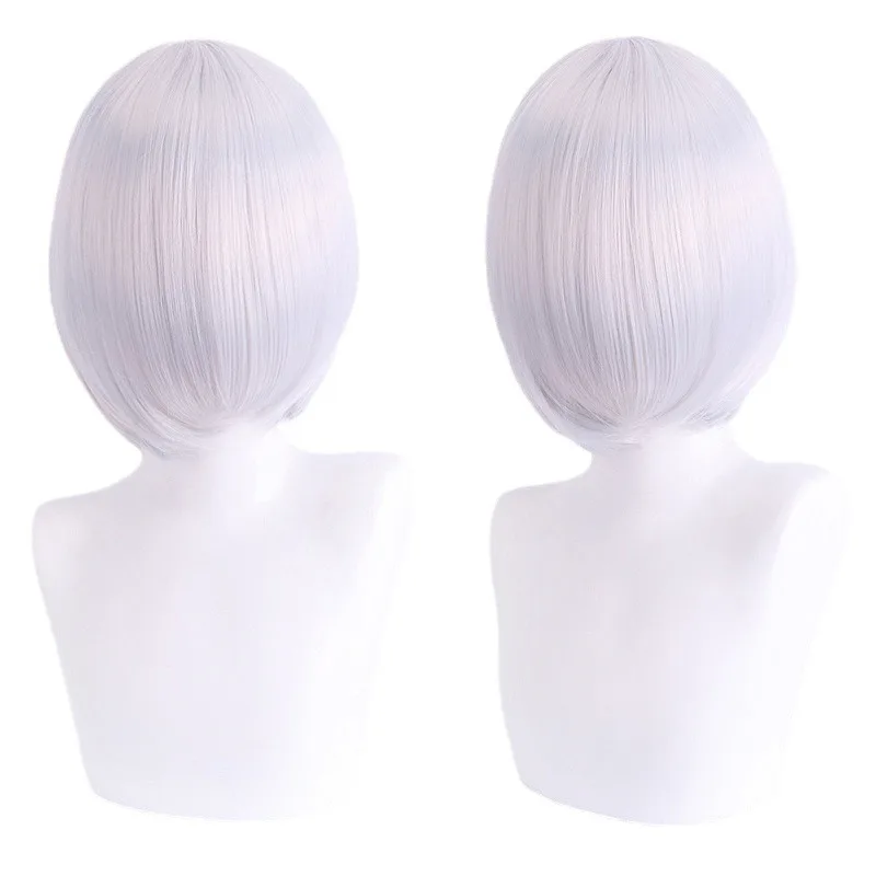 Peluca de Cosplay Universal de Anime para hombre y mujer, peluca Bob de longitud corta, accesorios de disfraz de personaje cómico, pelo de vestir para escenario de Halloween