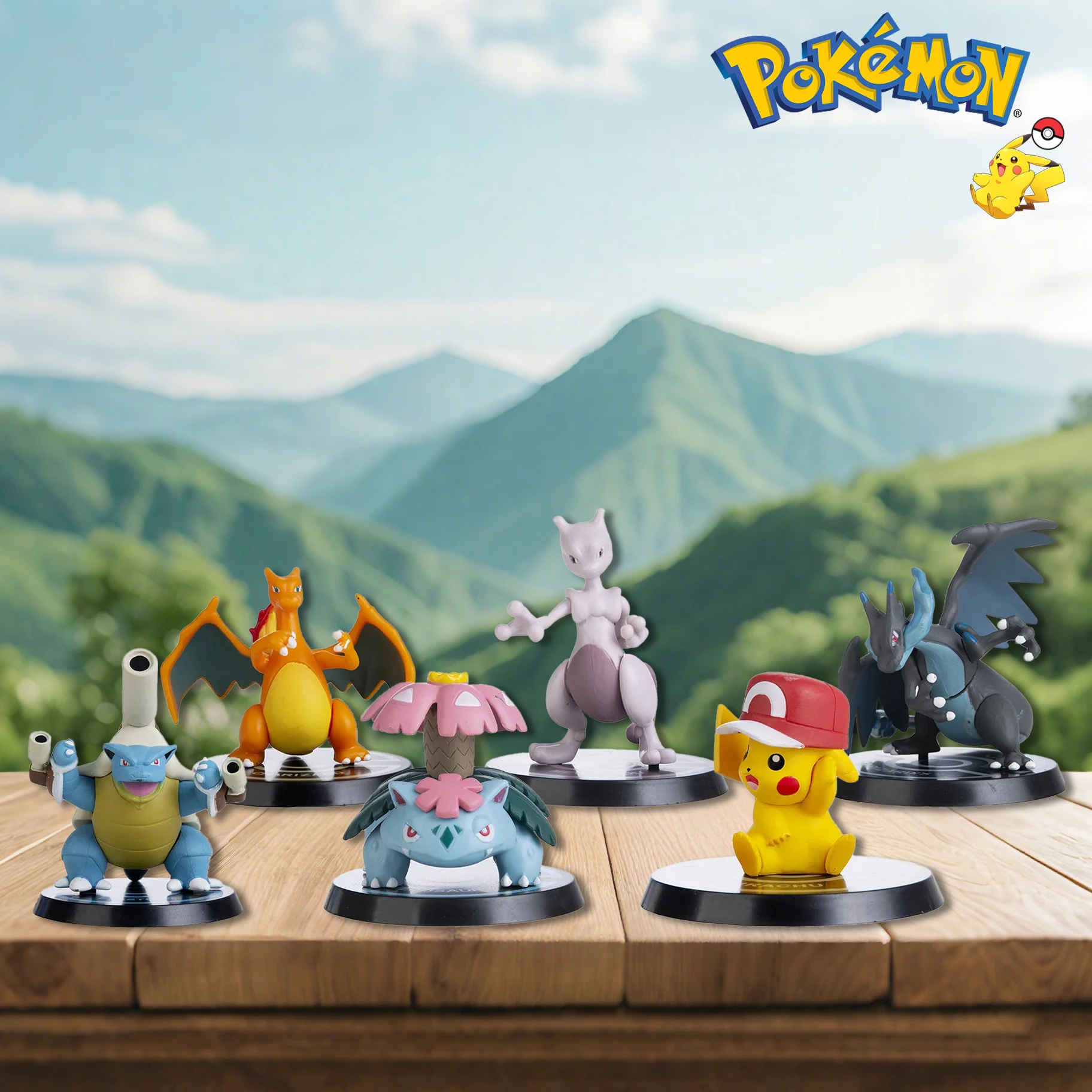 بوكيمون 6 unids/set figur de أنيمي بيكاتشو 6-7 سنتيمتر تمثال Charizard Blastoise السنجاب Bulbasaur نموذج دي تمثال دي أكيا جوجو