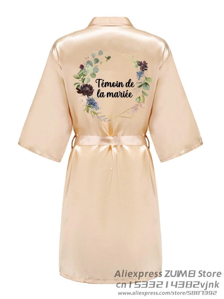 Robe de Soirée en Satin à Imprimé Floral Personnalisé, pour Équipe de Mariée, Patients, Demoiselle d\'Honneur, Cadeau