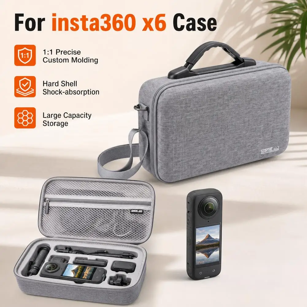 For Insta360 X6 Set Storage Bag Camera Rabbit Cage Butler Complete Set Of Accessories Hard Shell Storage Box Shoulder Travel Bag