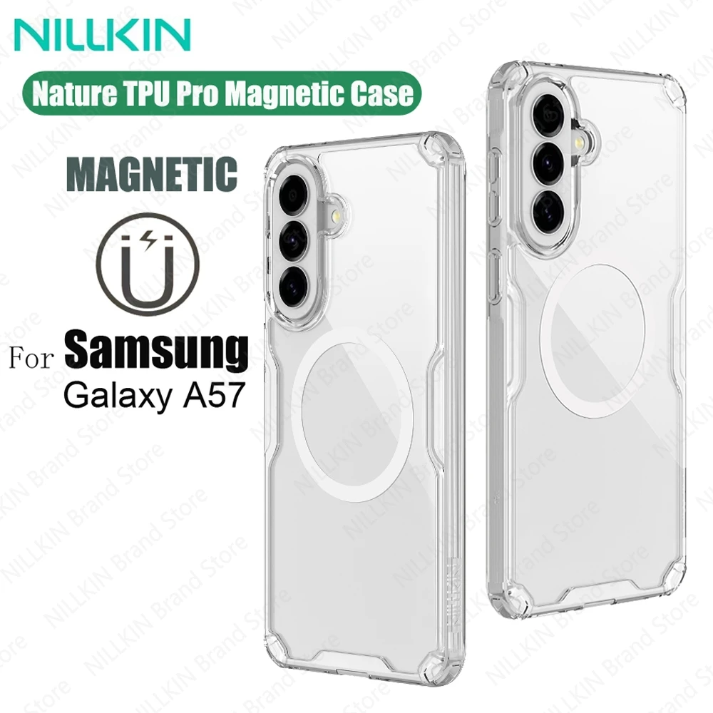 Funda Nillkin para Samsung Galaxy A57 MagSafe, funda magnética Nature Pro, funda transparente con marco de TPU suave y cubierta de PC para Samsung A57