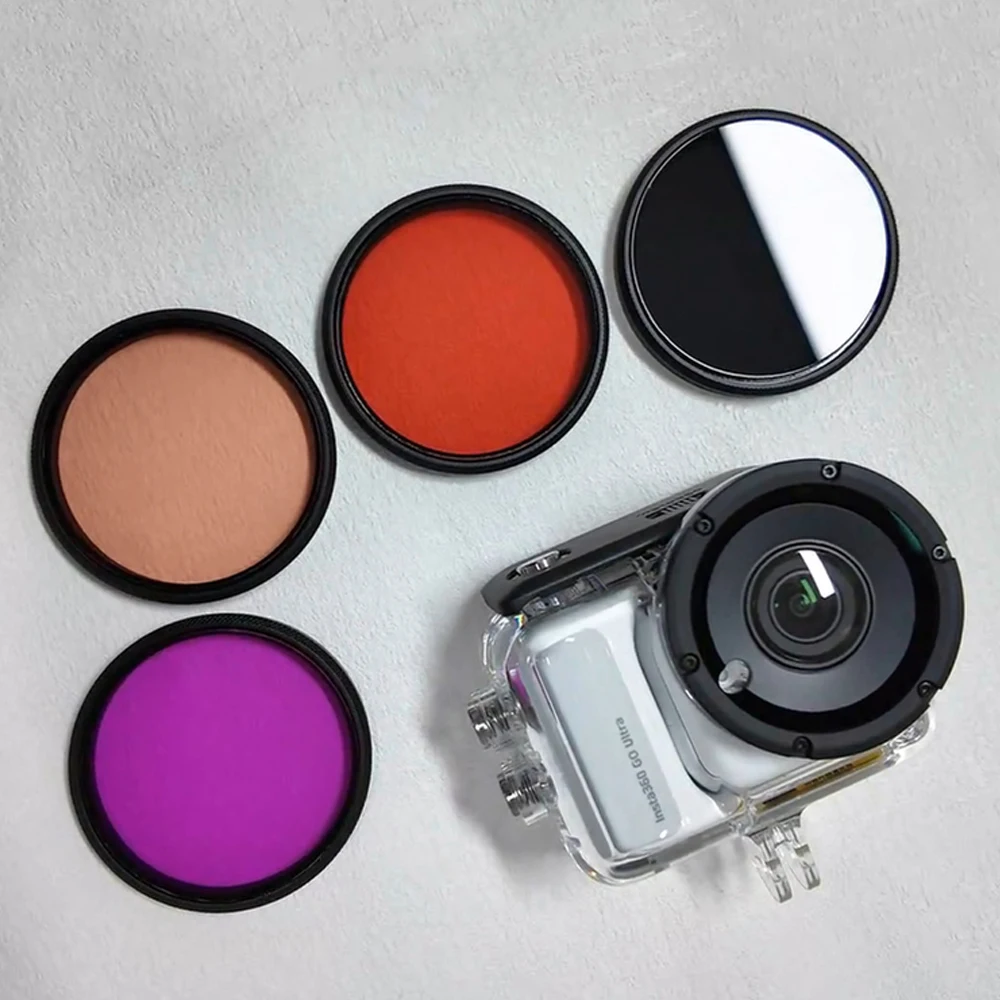 Insta360 Go 용 방수 케이스 렌즈 보호대 울트라 하우징 필터 UV/CPL/ND/컬러 레드/핑크 다이빙 필터 세트 액세서리 키트