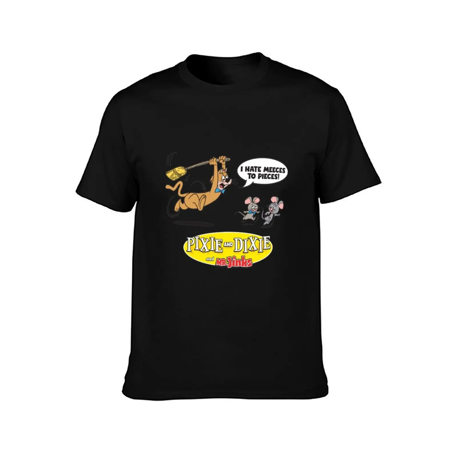 Pixie Dixie I Hate Meeses To Pieces T-Shirt Summer Casual Cotton Tee Oversized Streetwear Tops Vintage Graphic Print