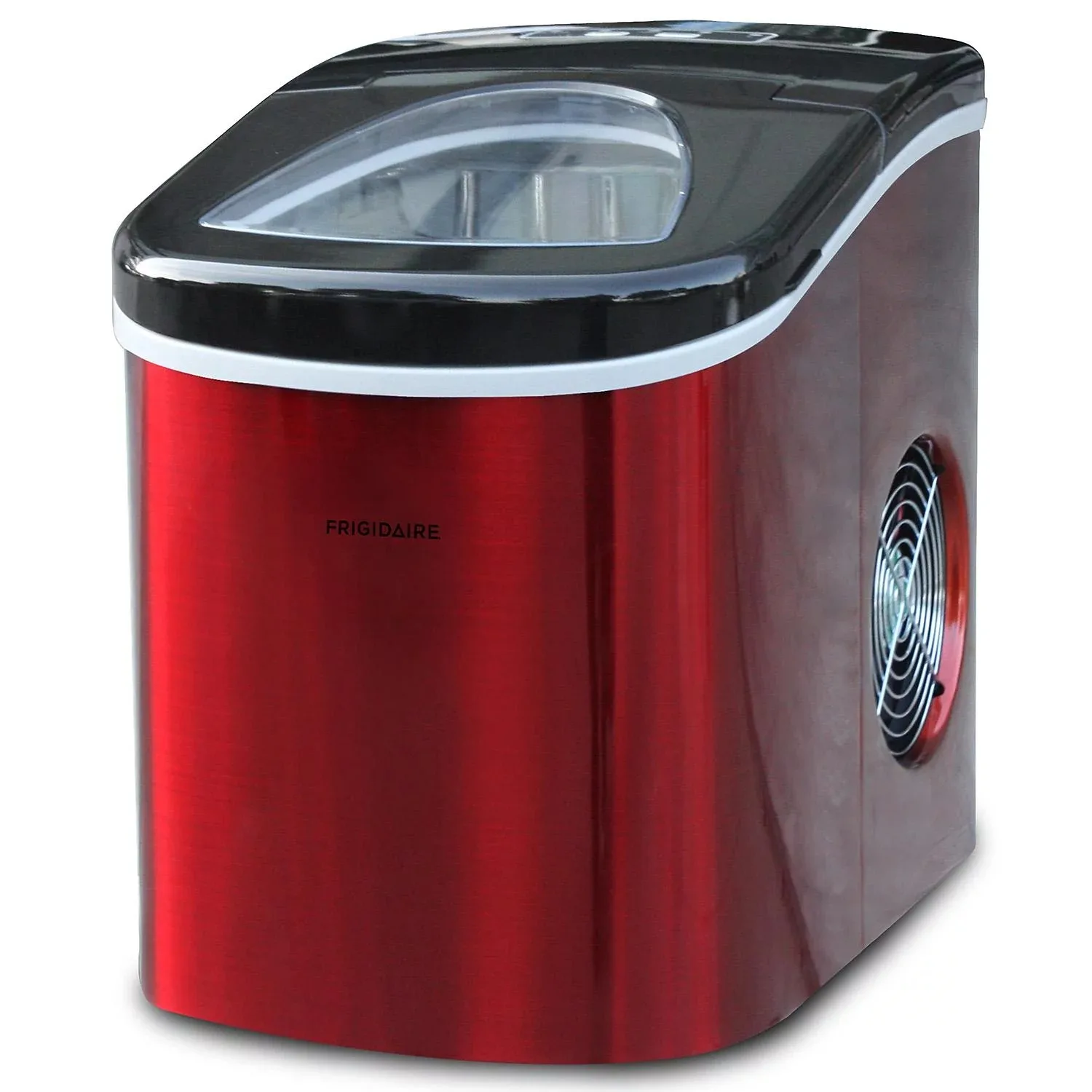 

26 lb. Countertop Ice Maker EFIC117-SS, Red Stainless Steel