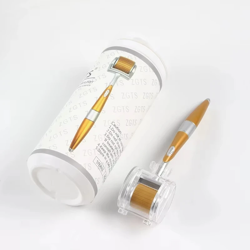 Gold Roller Facial Massager 192 Titanium Micro Needle Beauty Care Tools beard growth hair loss treatment Device 0.2/0.25/0.3/0.5