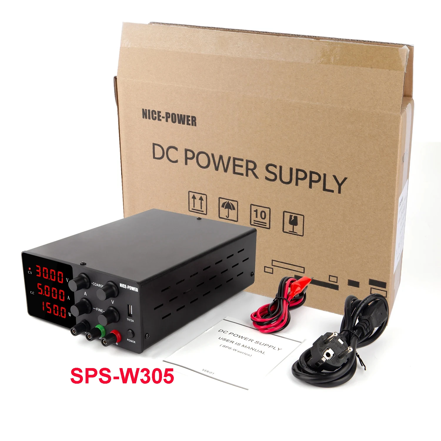 SPS-W305 VS W605 W1203 30V 5A DC Lab Power Supply Regulator Switch Bench Adjustable 110V 220V Digital Display Led SPS W305