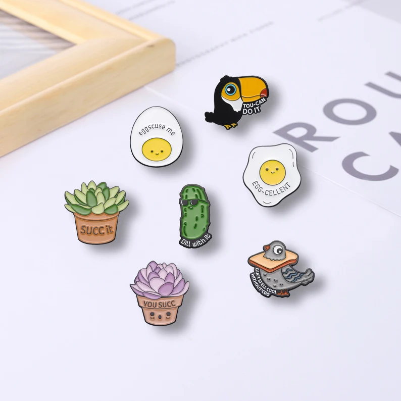 

Эмалированные значки TOU CAN DO IT, индивидуальные броши на лацкан You Succ It значки, украшения в виде животных растений подарок для детей и друзей