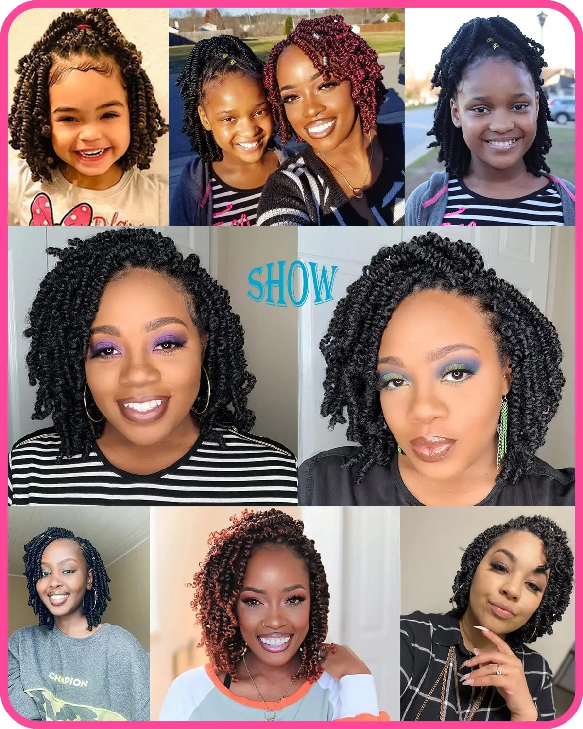 Bob Spring Twist Crochet Hair Synthetic Pretwisted Passion Spring Twists Hair Pre Looped Crochet Braids for Black Women
