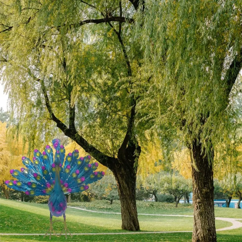 

Металлическая скульптура павлина, имитирующая живого, милые поделки, раздвижная статуэтка павлина, разборная миниатюрная фигурка животного для гостиной