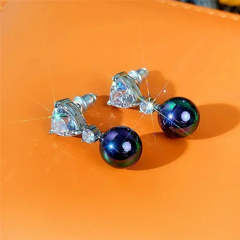 Modern Fashion Coated Simulated Pearl Earrings for Women Luxury Wedding Engagement Party Jewelry Female Accessory