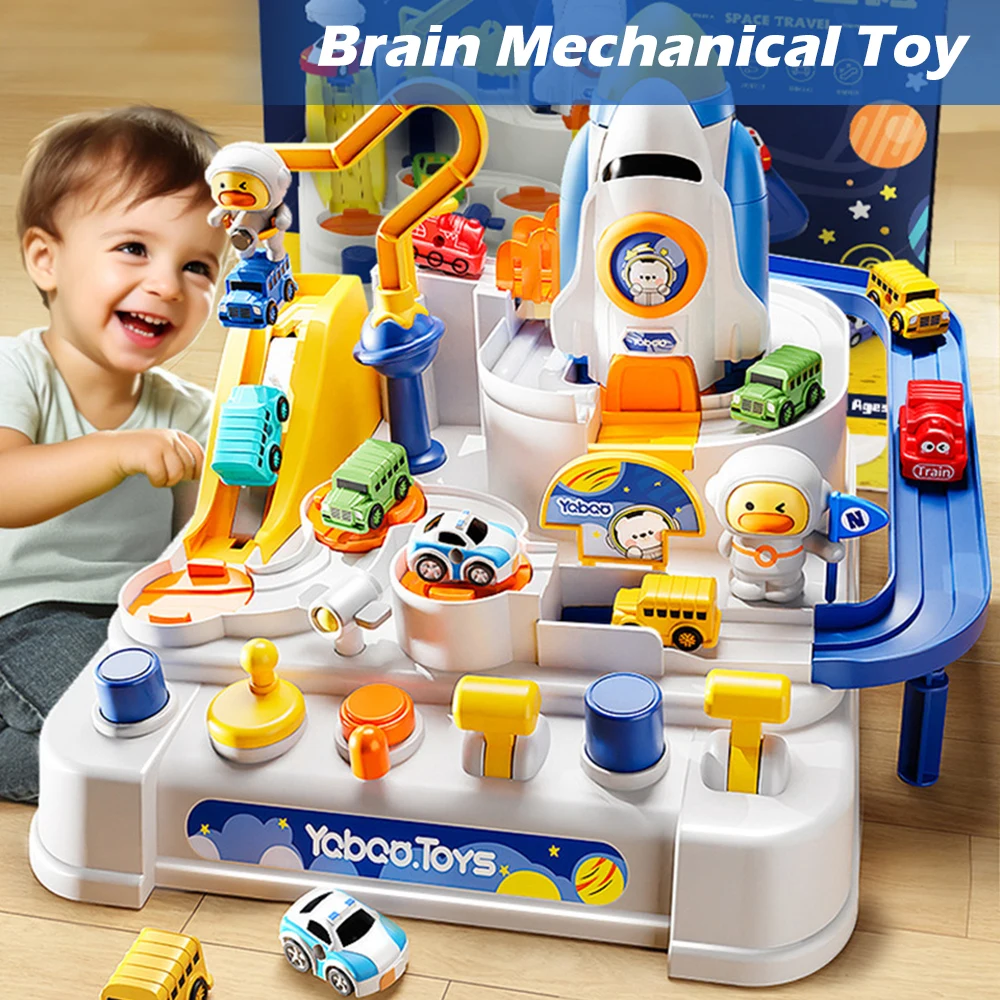 

Plastic Racing Rail Car Space Rocket Animals Theme Track Adventure Game Creative Play Parking Game Brain Mechanical Toy