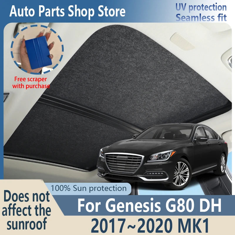 

Sun Protection For Genesis G80 DH 2017~2020 MK1 Electrostatic Adsorption Fabric Car Panoramic Sunroof Insulation Visor Anti-UV