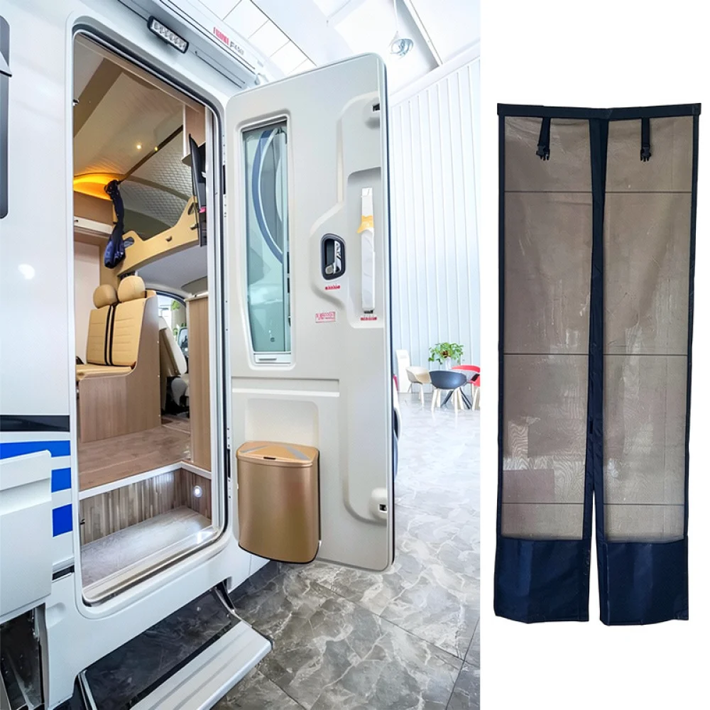 RV Mosquito Net Curtain Magnetic Mesh Screen For Camping Trailer Motorhome Breathable Sun Shade Protector Cover
