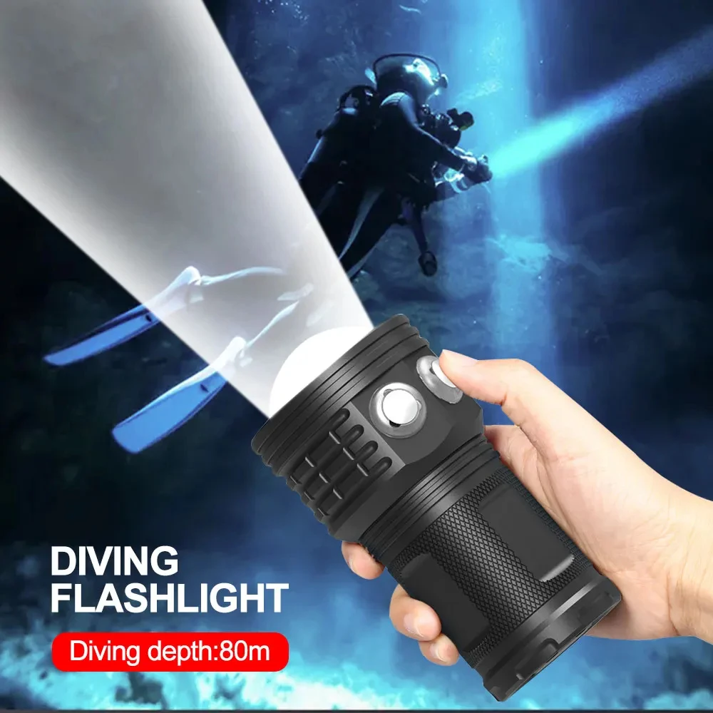 

FUNNYDEER DRC01 500M Underwater photography Light 10000LM 50W COB Lamp Beads Flashlight IPX8 Waterproof 80° Diving Fill Torch