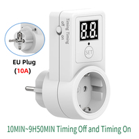 10A EU Plug Countdown Switch Two Digit Display Countdown Timer Time Control Telephone Battery Electric Vehicle Charging