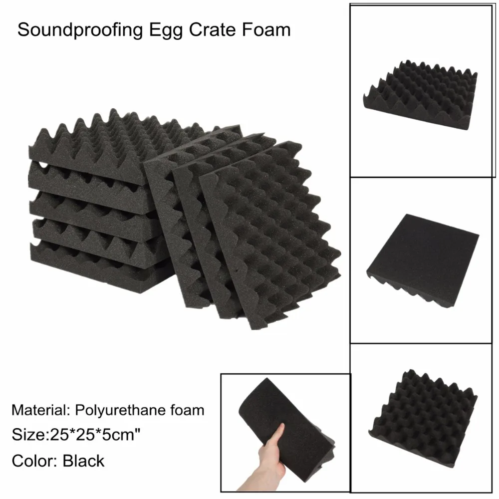 1pcs Acoustic Foam Panels Sound Absorbing 25x25x5cm Studio Foam Soundproofing Insulation Absorption Treatment Wall Panels