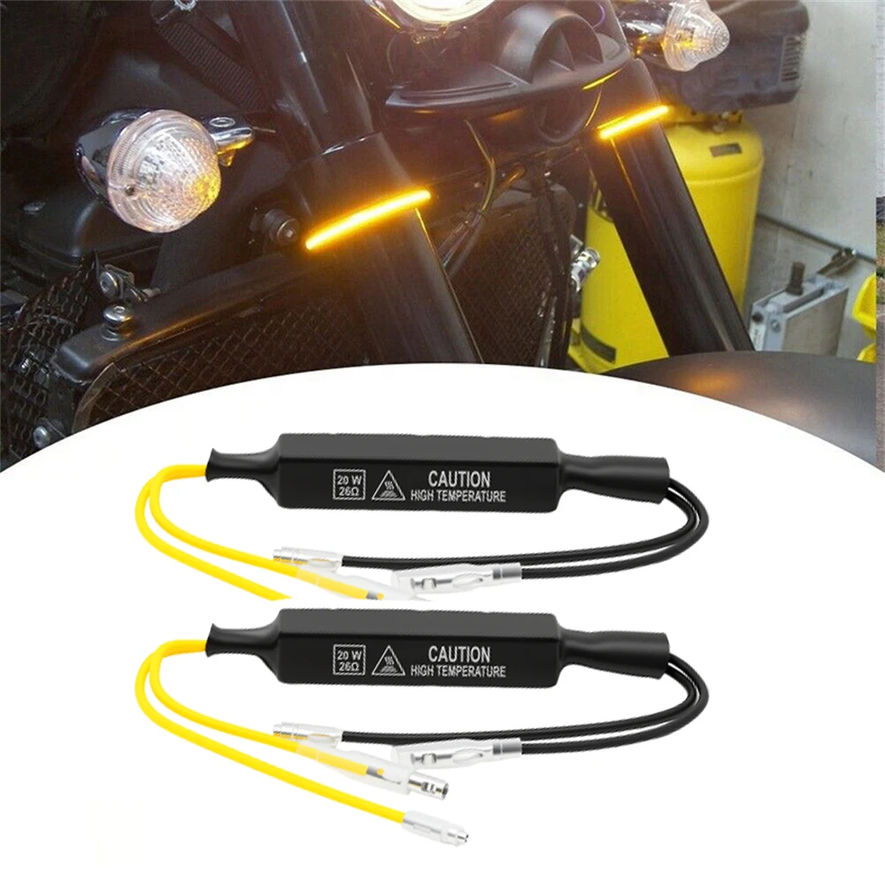 مؤشر تحميل المقاوم 12 فولت 20 واط حل خطأ الوامض 26 أوم LED بدوره أضواء الإشارة خطأ فك دراجة نارية المتعري #2