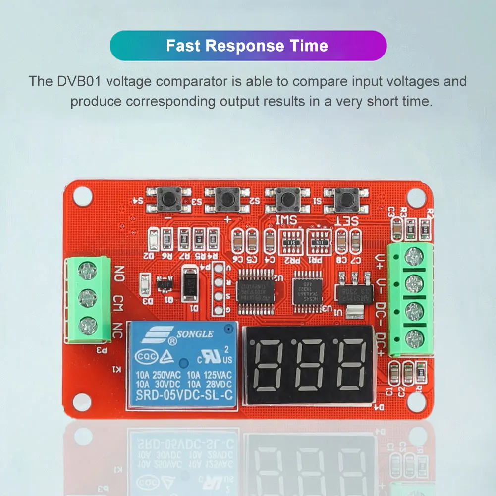 DVB01 Digital Display Window Voltage Comparator Charge Discharge Protection Overvoltage DC 5V 12V 24V Overload Protection Module