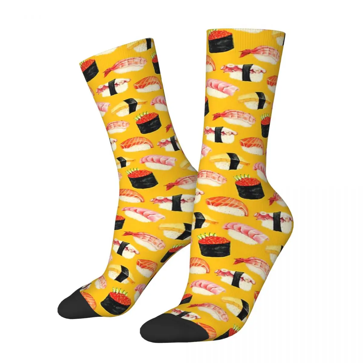 Sushi Nigiri Pattern - Yellow Adult Socks,Unisex socks,men Socks women Socks