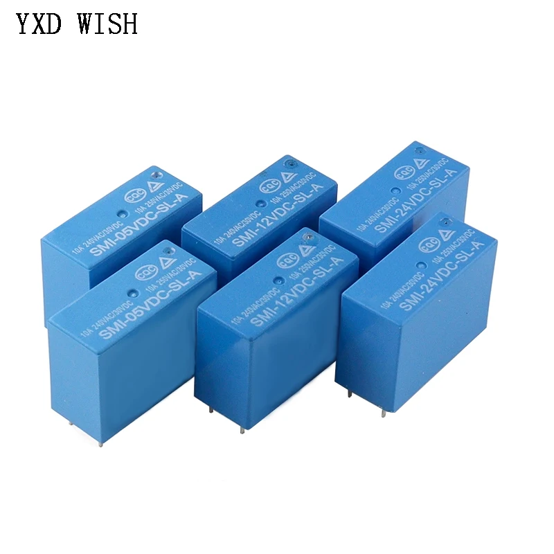 10pcs SMI 5V/12V/24V DC Relay SMI-05VDC-SL-2C SMI-12VDC-SL-2C SMI-24VDC-SL-2C  SMI-05VDC-SL-2A SMI-12VDC-SL-2A SMI-24VDC-SL-2A