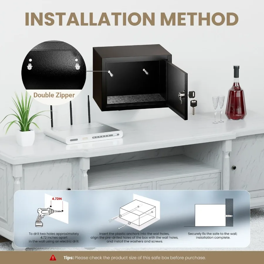 Small Safe with Combination Lock 0.22 cu. ft. Mini Money Box for Medicine Storage for Grandmother Secure Phone and PSP Safe Box