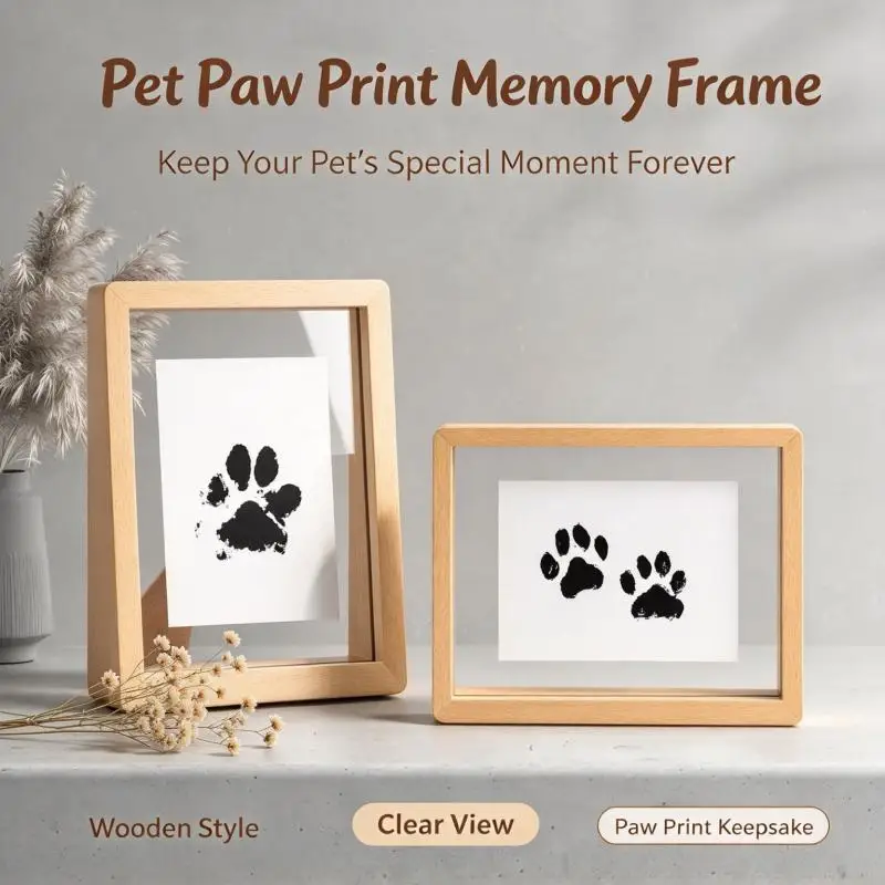 Pet Paw Print Commemorative Ink Pad，Dog or Cat Pet Owner Keepsake，DIY Inkless Handprints and Pet Pawprint Impression Making Kit