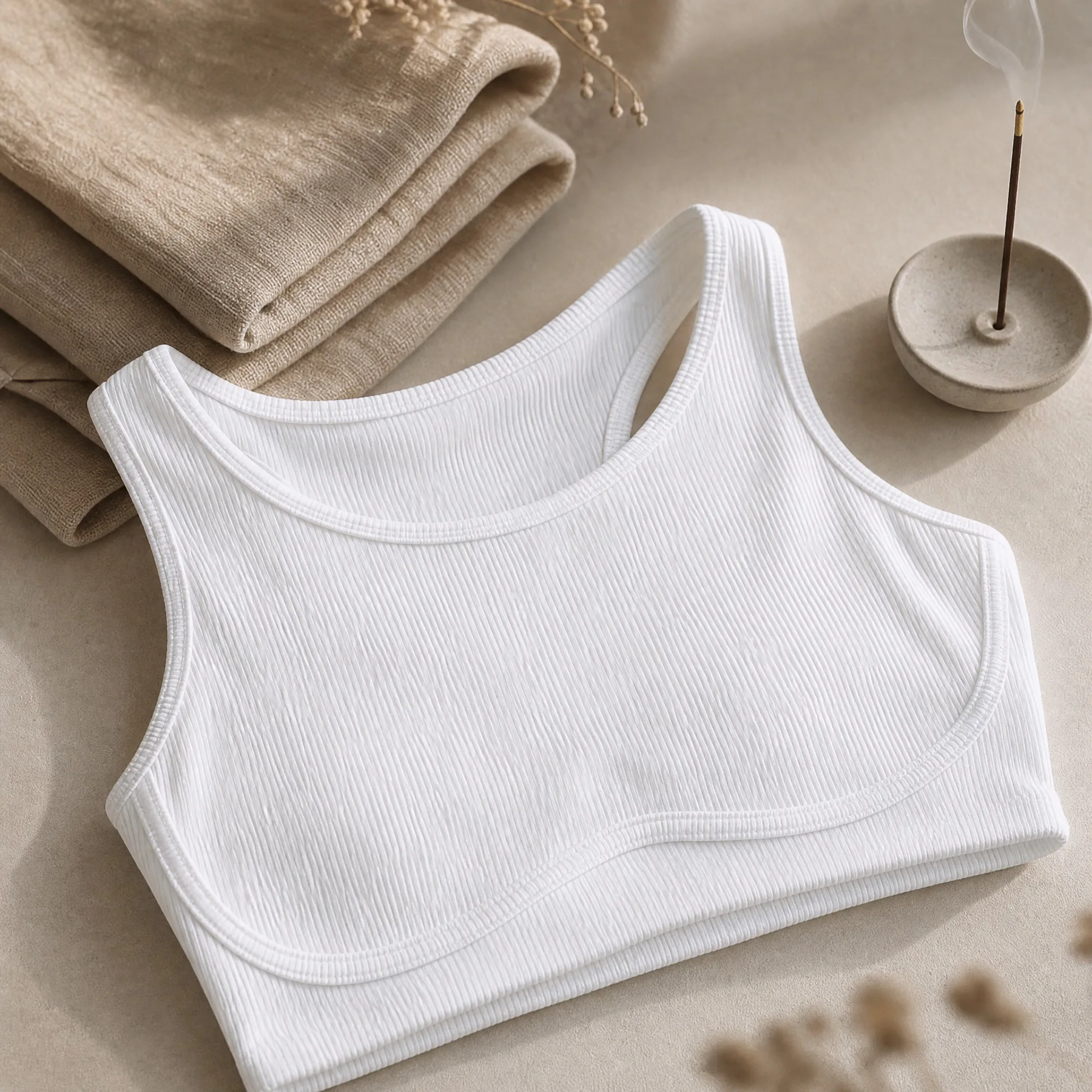 

Women's Bra, Tight-Fitting I-Back Design, Removable Pads, High Stretch, Sweat-Wicking, Comfy Tank Tops, Available in Black White