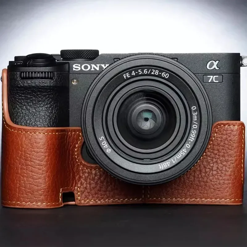 

For Sony A7C2 A7CR Camera Case Cover Protective for SONY A7CⅡ Case Accessories Handmade Genuine Leather A7c2 Bag