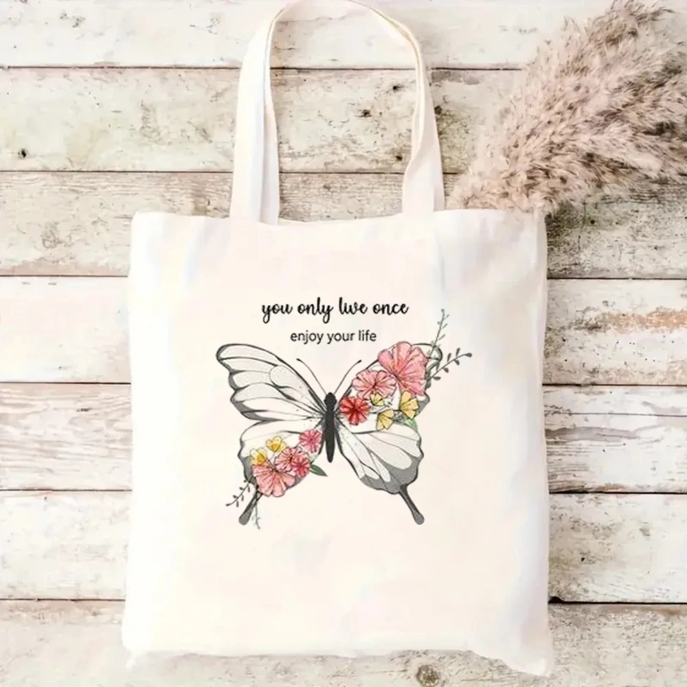 Women Cotton Shoulder Bag Red Cherry Cool Girl Print Shopping Handbag Large Capacity Reusable Grocery Bags