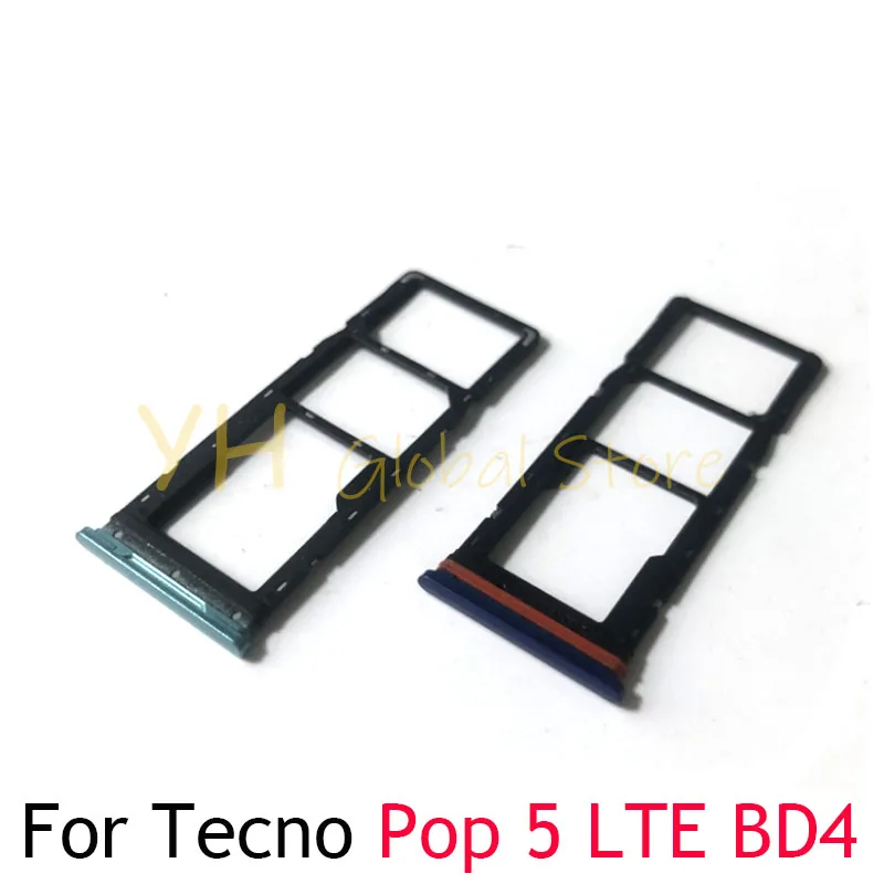 Voor Tecno Pop 5 Lte Bd4 Sim Kaart Sleuf Lade Houder Sim Kaart Reparatie Onderdelen