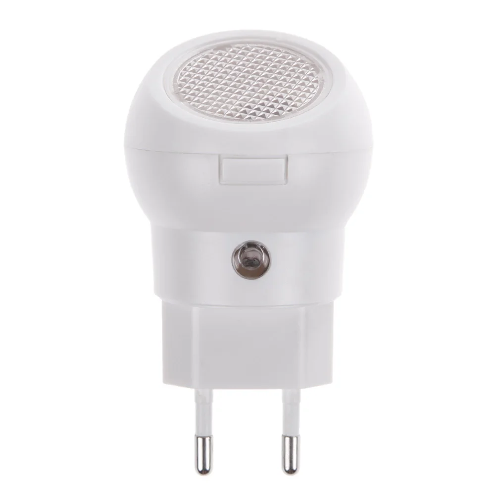 Automatyczna lampka nocna LED °   Obrotowa lampa ścienna z wtyczką EU 220V do sypialni, pokoju dziecięcego, ciepłe białe światło