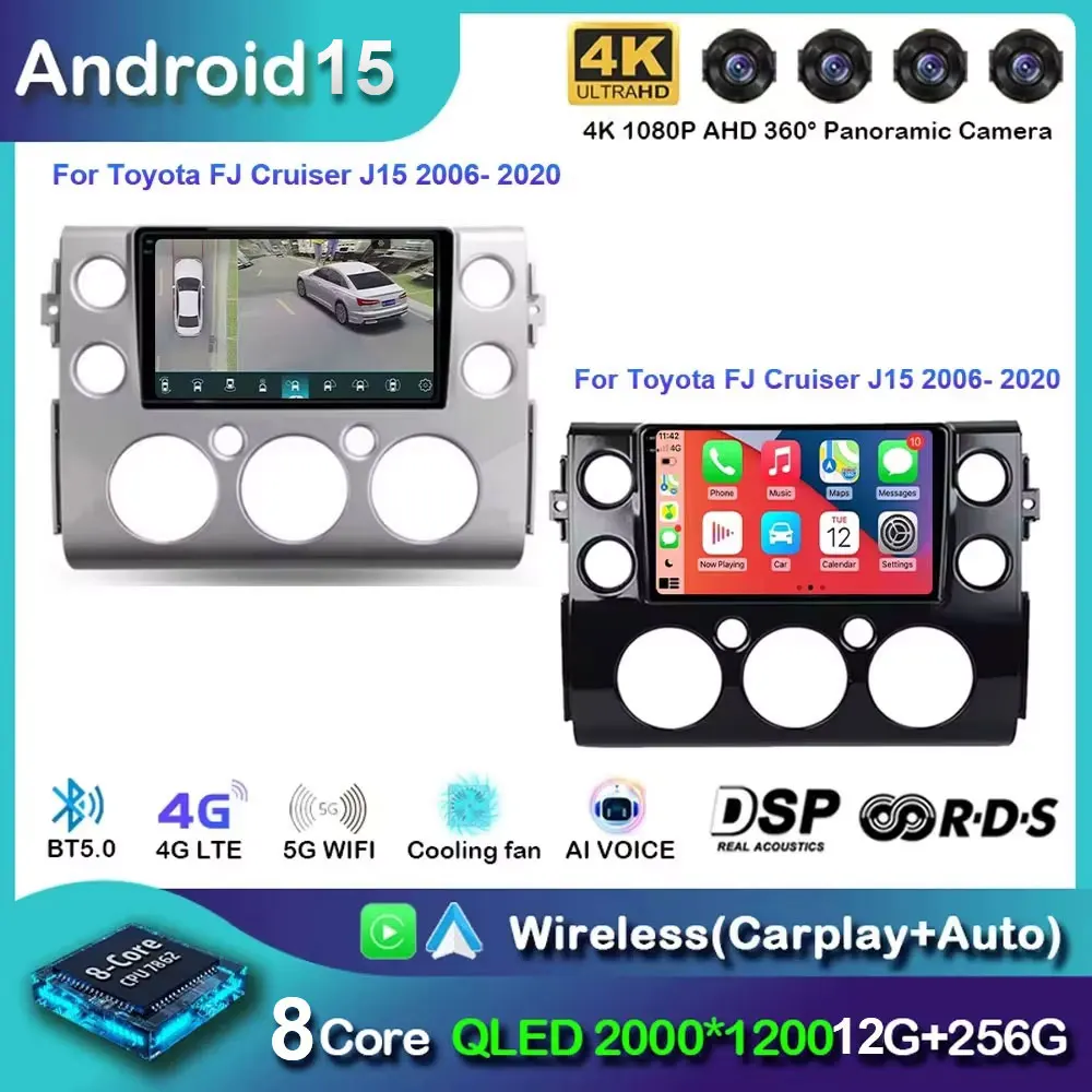 

Android15 Car Radio Touch Screen For Toyota FJ Cruiser J15 2006- 2020 Navigation GPS Android Auto HDR Stereo 5G Wifi No 2din DVD