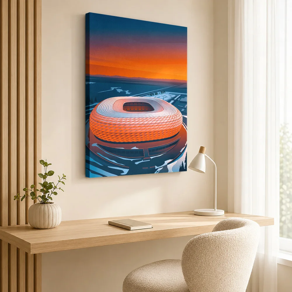 Arena Nights Bavaria Framed Canvas Print Poster Personalized Modern Aesthetic Canvas Wall Art for Bedroom Decor Ready to Hang