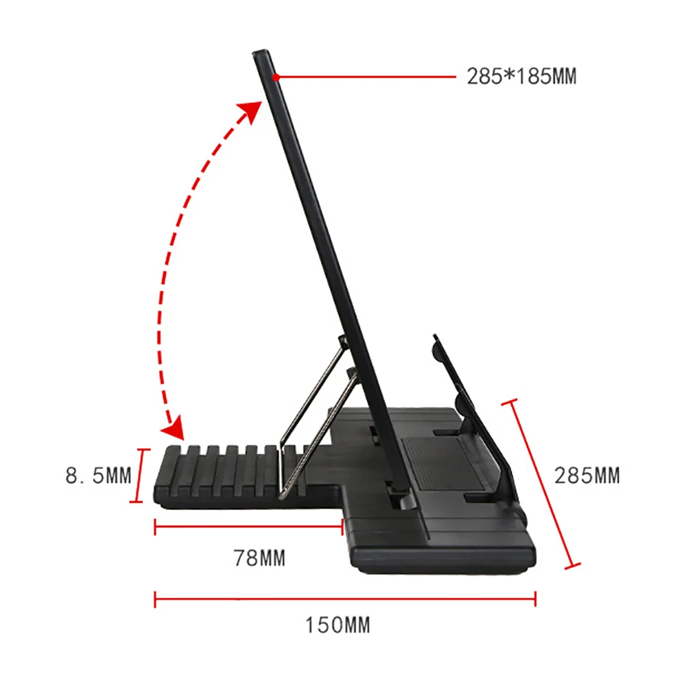 Portable Metal Reading Book Holder Adjustable Foldable Bookstand Music Score Cookbook Tablet Read Rack School Office Supplies