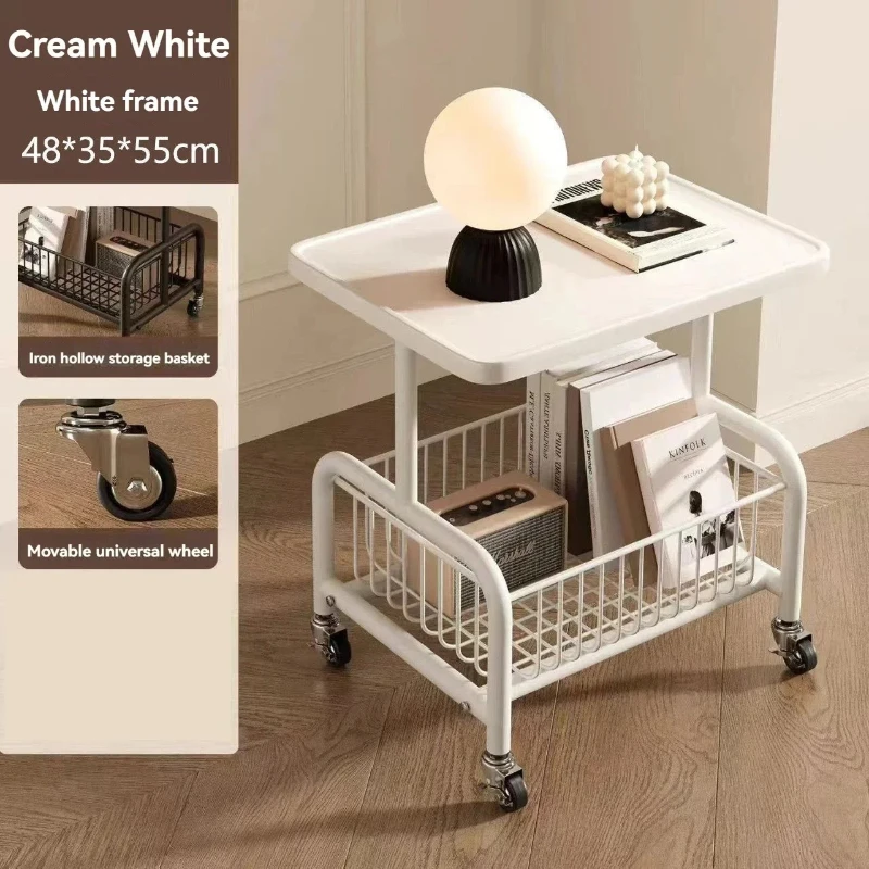 

Household Goods Mobile Coffee Table, Double-layer Storage Living Room Sofa, Corner Of Office Bed, Tea Table, Mini Storage Rack