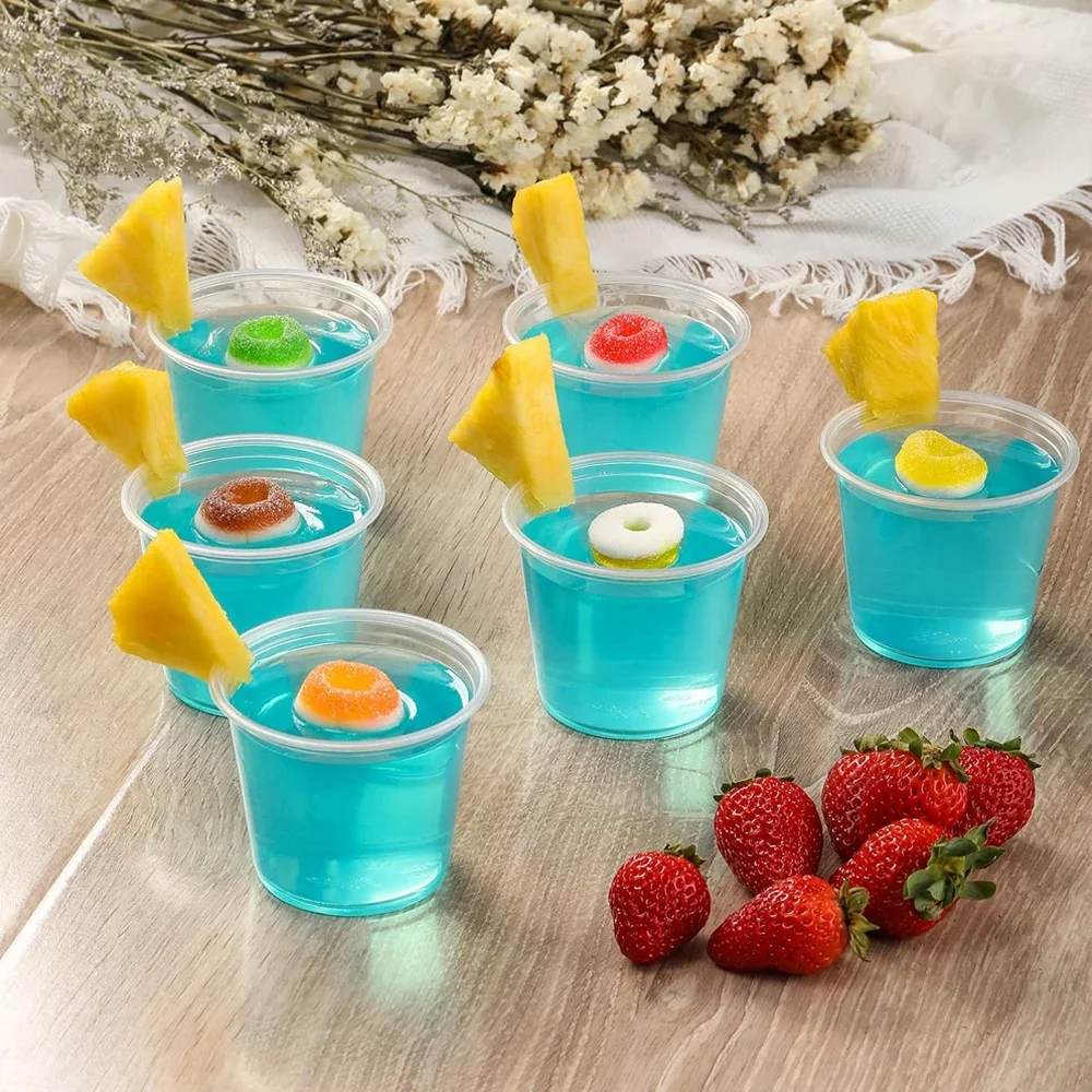 Portion Cups With Lids 5.5 oz Airtight, Stackable Souffle Cups, Salad Dressing & Sauce Containers for Lunch, Party, Trips 4