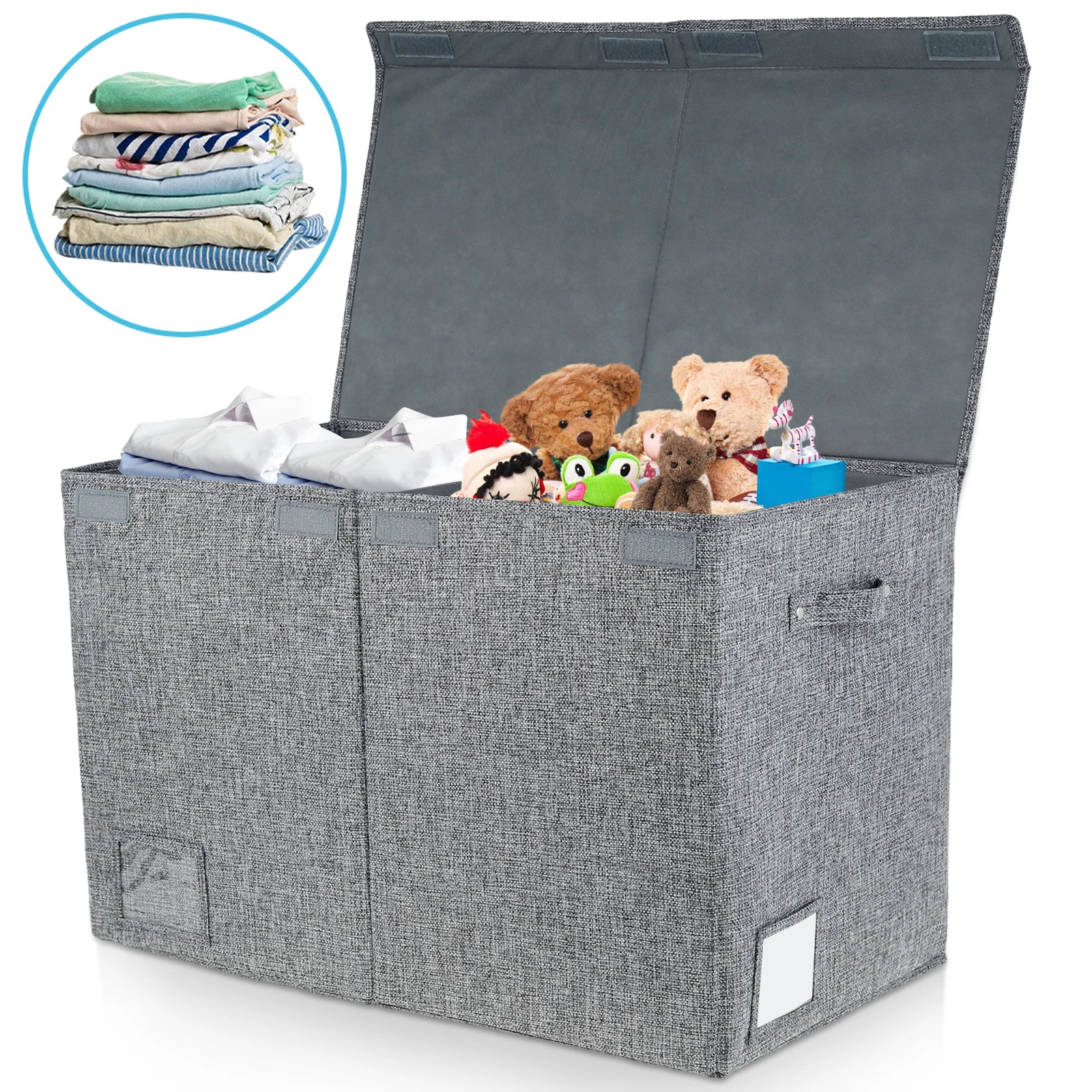 Toy Storage Box 80 L Foldable Cube Kids Toys Organizer Bin Large Capacity Cartoon Animal Nursery Toy Sundries Bins