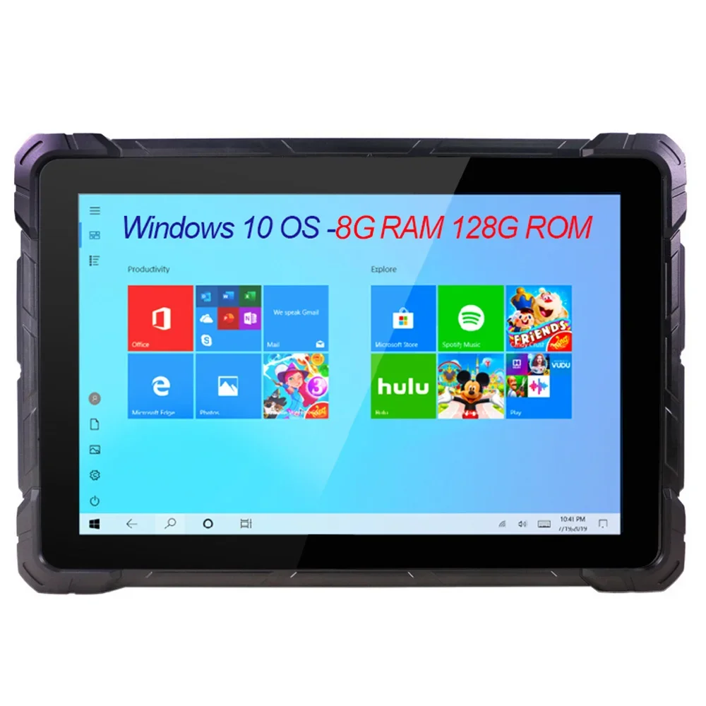 

Промышленный IP67 10-дюймовый прочный планшетный ПК Windows10 8g Ram 128 ГБ GPS Rj45 Задняя камера 5,0 МП Промышленный прочный планшет с отпечатками пальцев