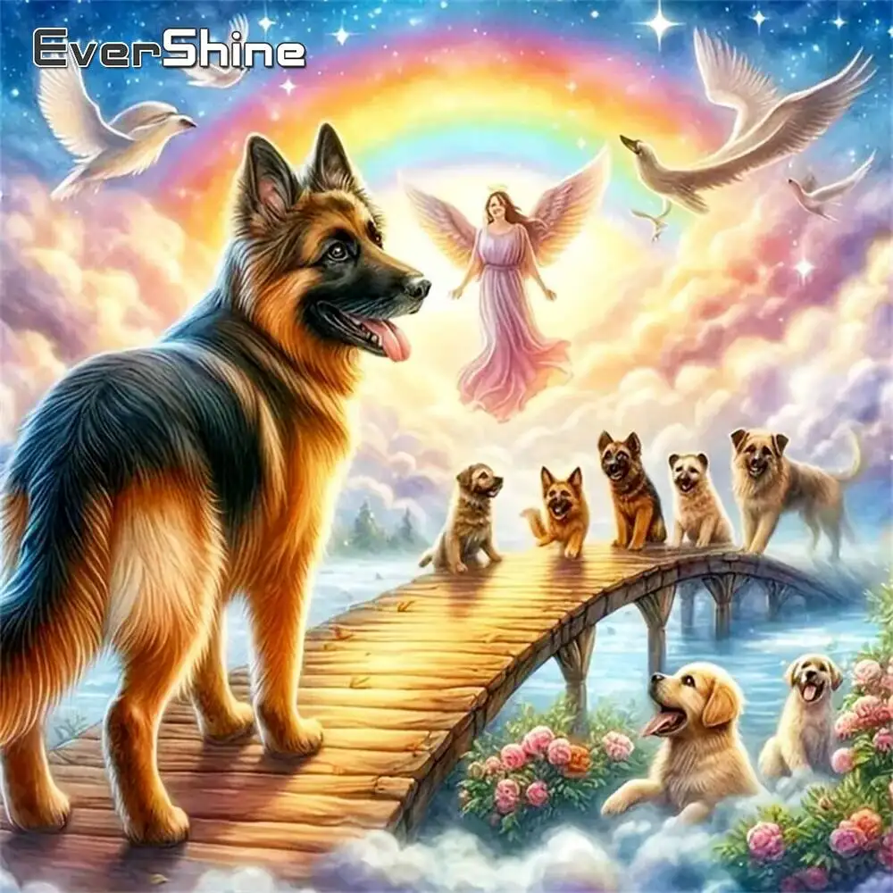 Evershine Hund Diamant Malerei Tier Strass Bilder DIY Brücke Diamant Mosaik Landschaft Regenbogen Neue Ankunft Kind Geschenk