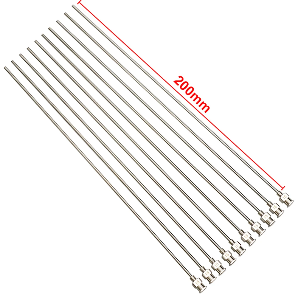 

200mm(8") Long Dispensing Needles 304 Stainless Steel Blunt Tip 5-10Pcs for Perfume Extraction Liquid Transfer Lab Industrial