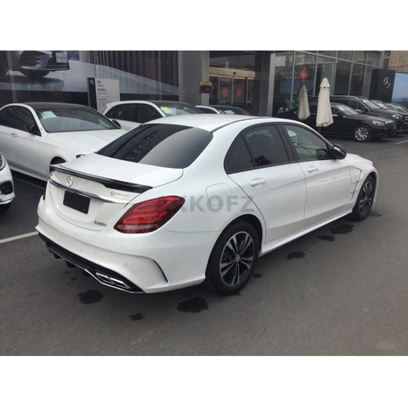 

For Mercedes-Benz C-Class W205 4Door sedan Carbon Look Gloss Black Rear Spoiler Trunk Wing 2013-2022